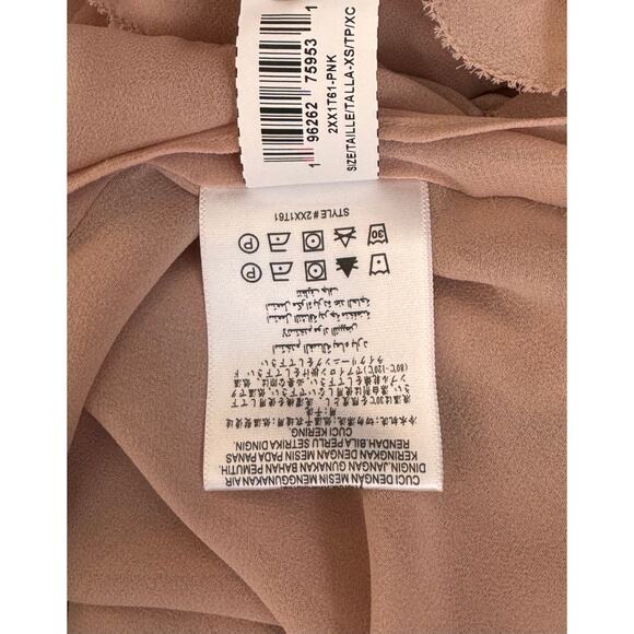 NEW BCBGMAXAZRIA Pink Sleeveless Chiffon Ruffle Blouse Top Size XS - Picture 8 of 8